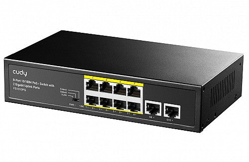 Cudy FS1010PG 8-Port PoE Switch + 2 GbE Uplink 120W with UK Plug Cudy FS1010PG 8-Port PoE Switch + 2 GbE Uplink 120W with UK Plug